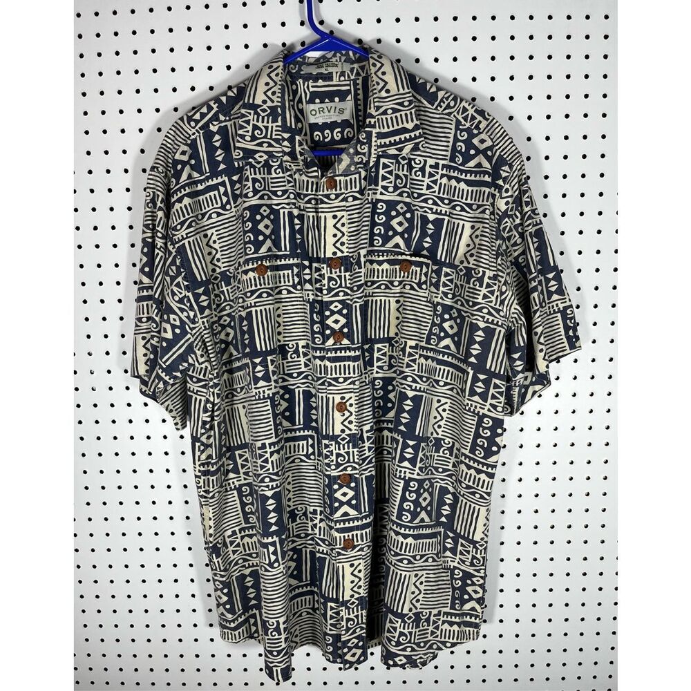 Orvis Tribal Print button down shirt size XL